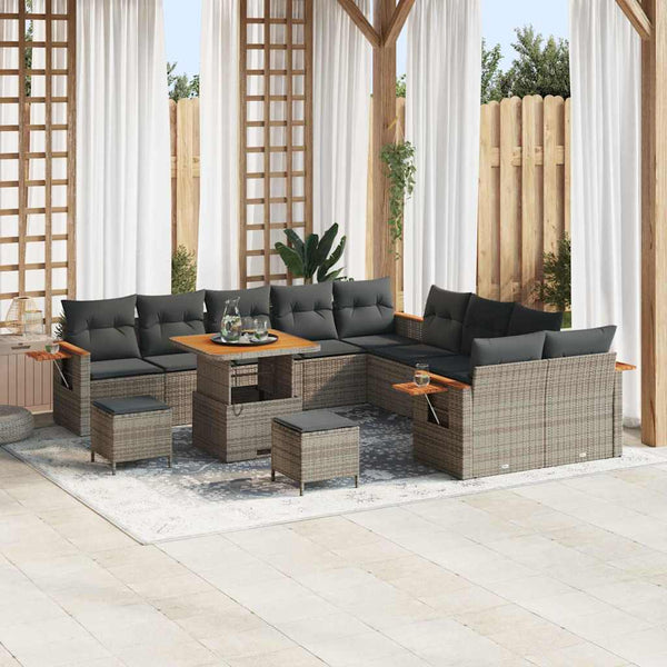 Tuin Sofa Set Met Kussen Met Opslag 13 Pcs Poly Riet