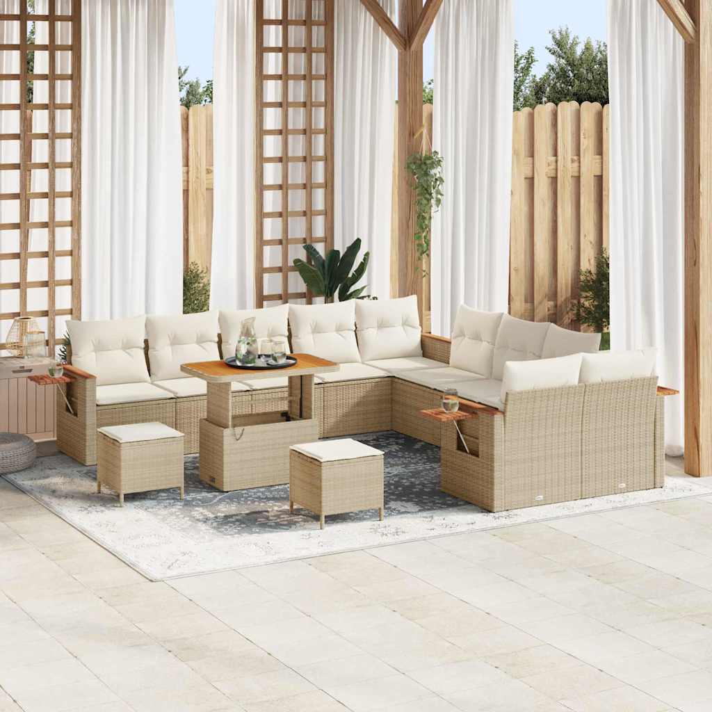 Tuin Sofa Set Met Kussen Met Opslag 13 Pcs Poly Riet