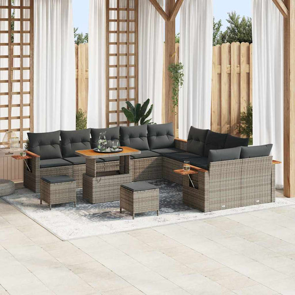 Tuin Sofa Set Met Kussen Met Opslag 13 Pcs Poly Riet