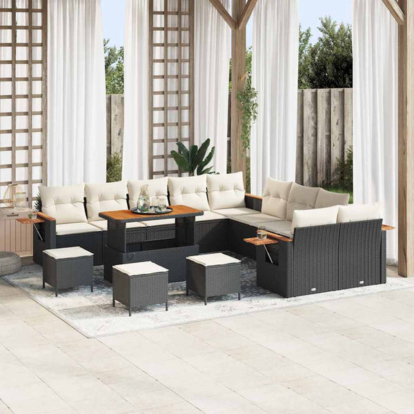 Tuin Sofa Set Met Kussen Met Opslag 13 Pcs Poly Riet
