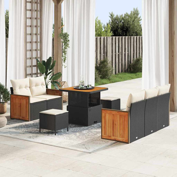 Tuin Sofa Set Met Kussen Met Opslag 8 Pcs Poly Riet