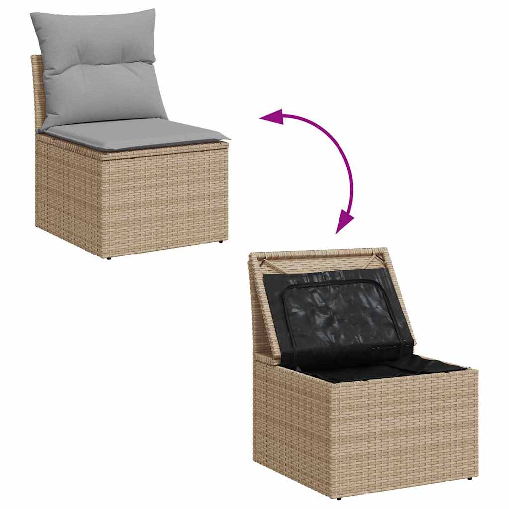 Tuin Sofa Set Met Kussen Met Opslag 8 Pcs Poly Riet