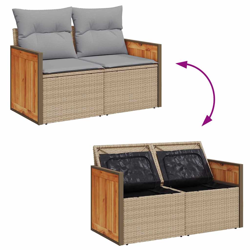 Tuin Sofa Set Met Kussen Met Opslag 8 Pcs Poly Riet