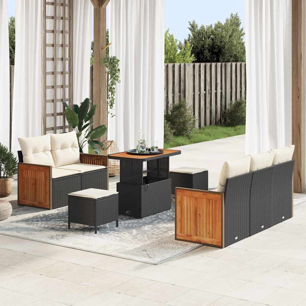 Tuin Sofa Set Met Kussen Met Opslag 8 Pcs Poly Riet