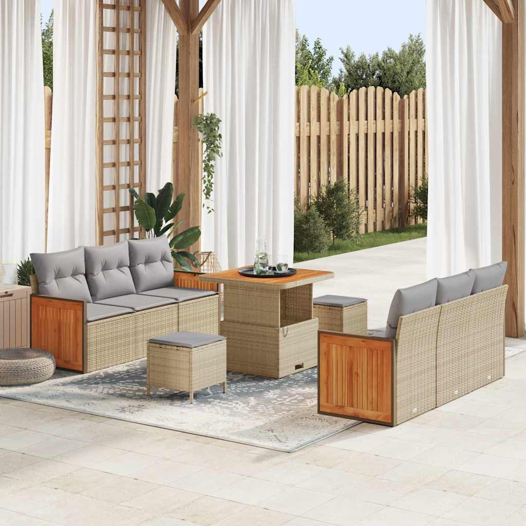 Tuin Sofa Set 9 Pcs 80 X 80 X 71 Cm Poly Rattan