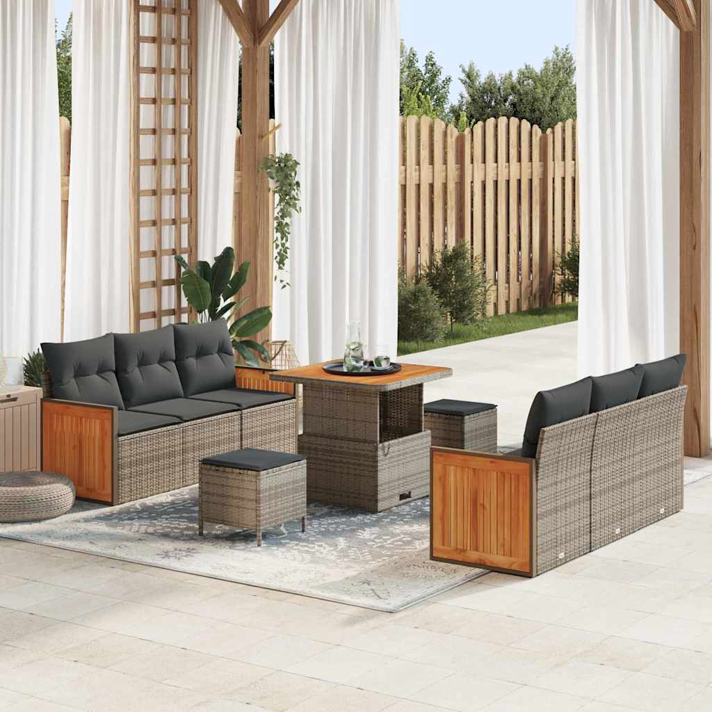 Tuin Sofa Set 9 Pcs 80 X 80 X 71 Cm Poly Rattan
