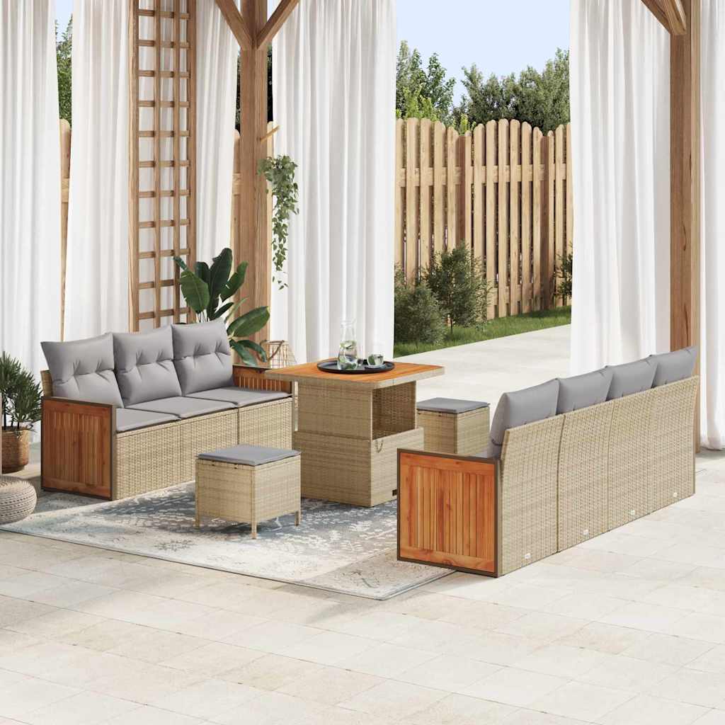 Tuin Sofa Set 10 Pcs En Bruin 80 X 80 X 71 Cm Poly Rattan