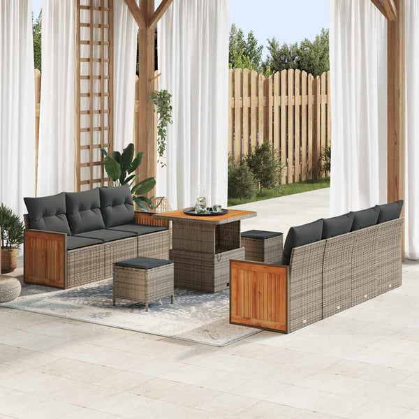 Tuin Sofa Set 10 Pcs En Bruin 80 X 80 X 71 Cm Poly Rattan