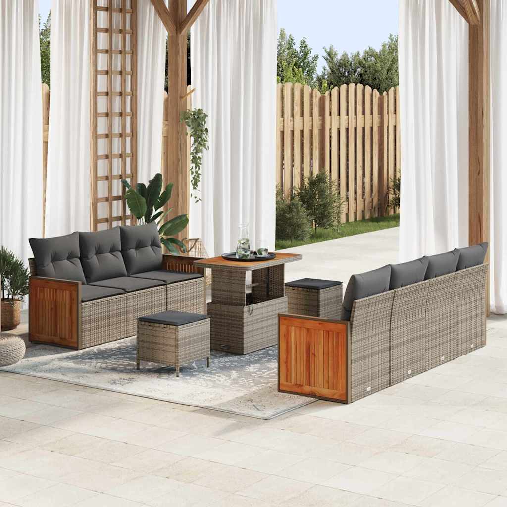 Tuin Sofa Set 10 Pcs En Bruin 80 X 80 X 71 Cm Poly Rattan