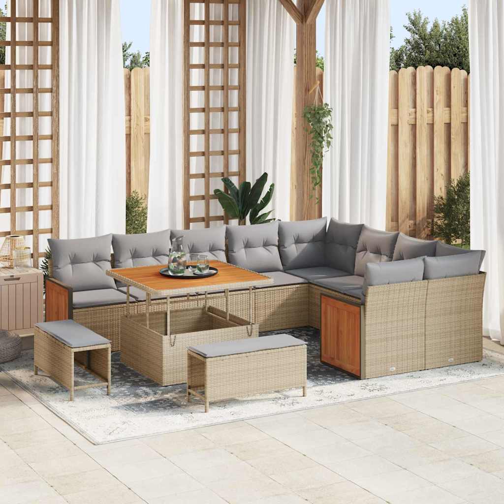 Tuin Sofa Set 12 Pcs 100 X 100 X 71 Cm Poly Rattan