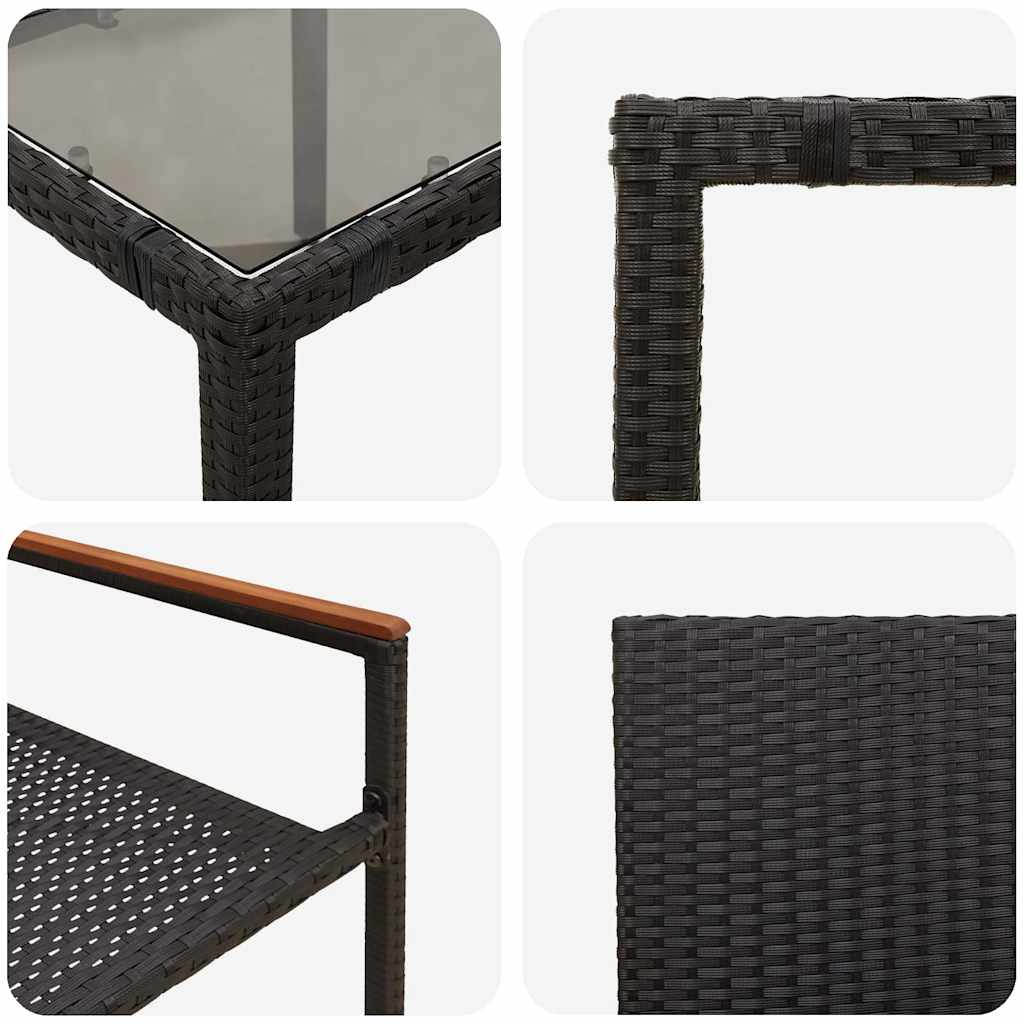 Tuin Eetset 3 Pcs 90 X 90 X 75 Cm Poly Rattan