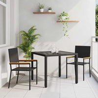 Tuin Eetset 3 Pcs 90 X 90 X 75 Cm Poly Rattan