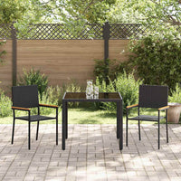 Tuin Eetset 3 Pcs 90 X 90 X 75 Cm Poly Rattan