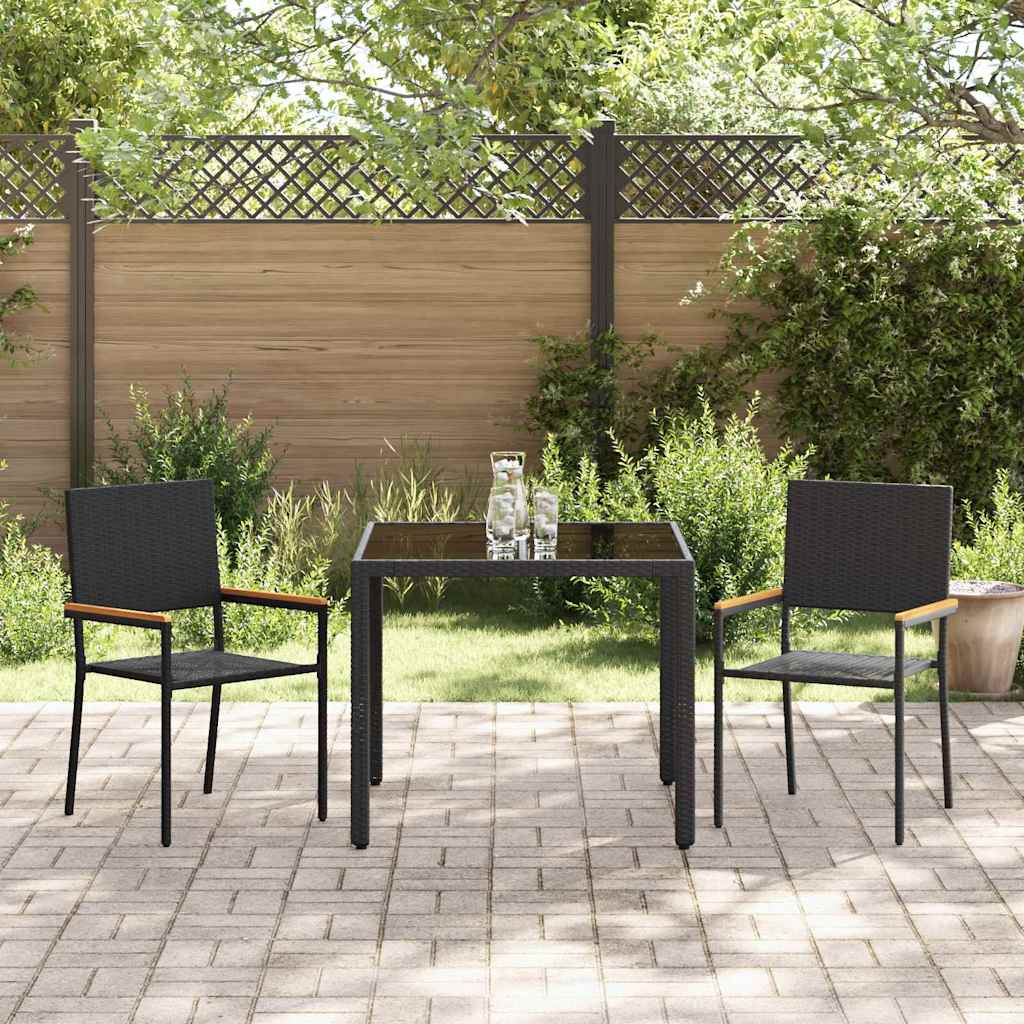 Tuin Eetset 3 Pcs 90 X 90 X 75 Cm Poly Rattan