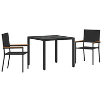 Tuin Eetset 3 Pcs 90 X 90 X 75 Cm Poly Rattan