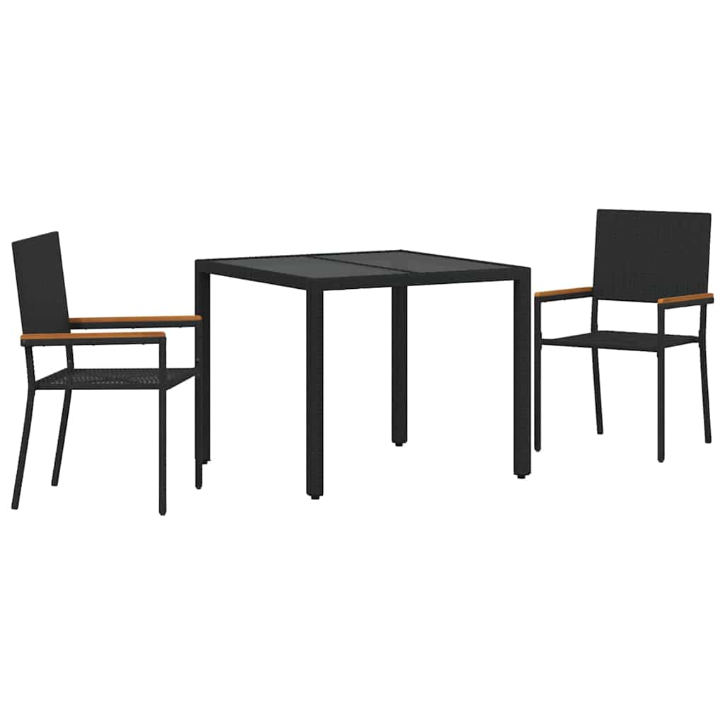 Tuin Eetset 3 Pcs 90 X 90 X 75 Cm Poly Rattan