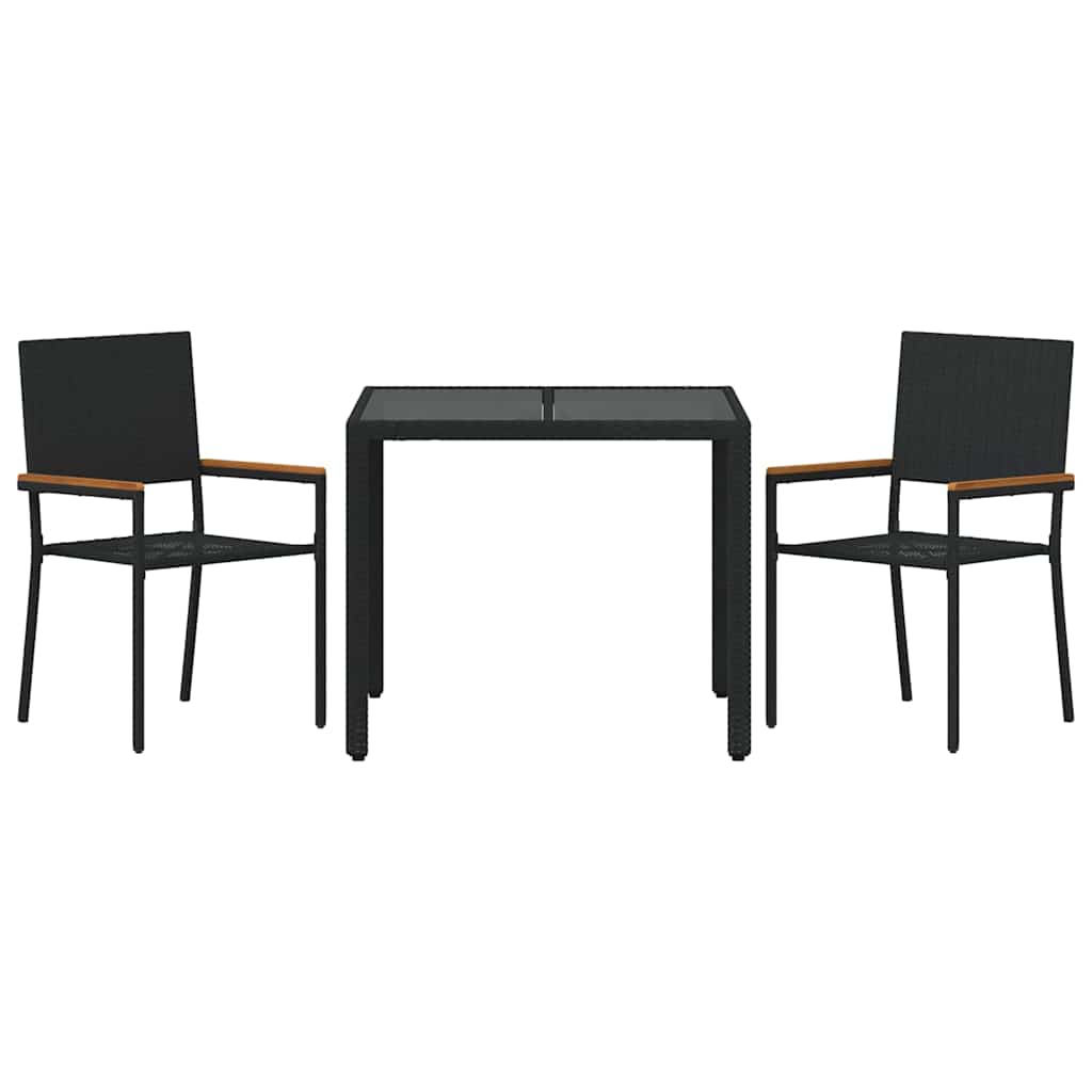Tuin Eetset 3 Pcs 90 X 90 X 75 Cm Poly Rattan