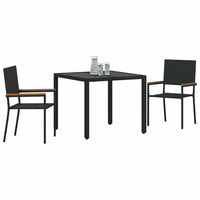 Tuin Eetset 3 Pcs 90 X 90 X 75 Cm Poly Rattan