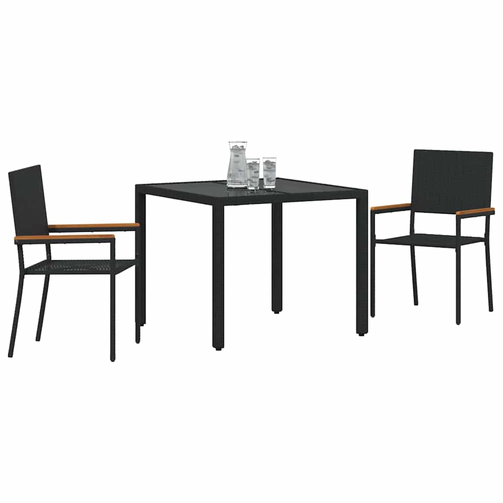 Tuin Eetset 3 Pcs 90 X 90 X 75 Cm Poly Rattan
