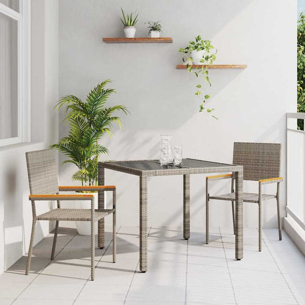 Tuin Eetset 3 Pcs 90 X 90 X 75 Cm Poly Rattan