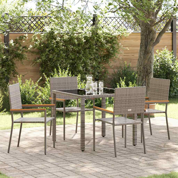 Tuin Eetset 3 Pcs 90 X 90 X 75 Cm Poly Rattan