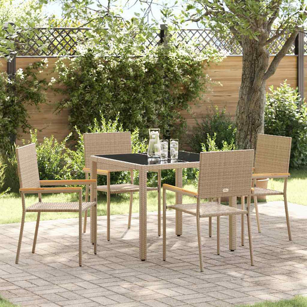 Tuin Eetset 3 Pcs 90 X 90 X 75 Cm Poly Rattan