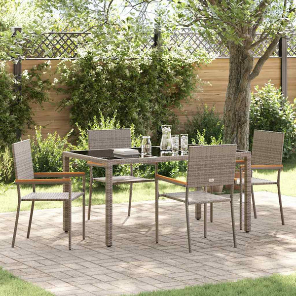 Tuin Eetset 3 Pcs 90 X 90 X 75 Cm Poly Rattan