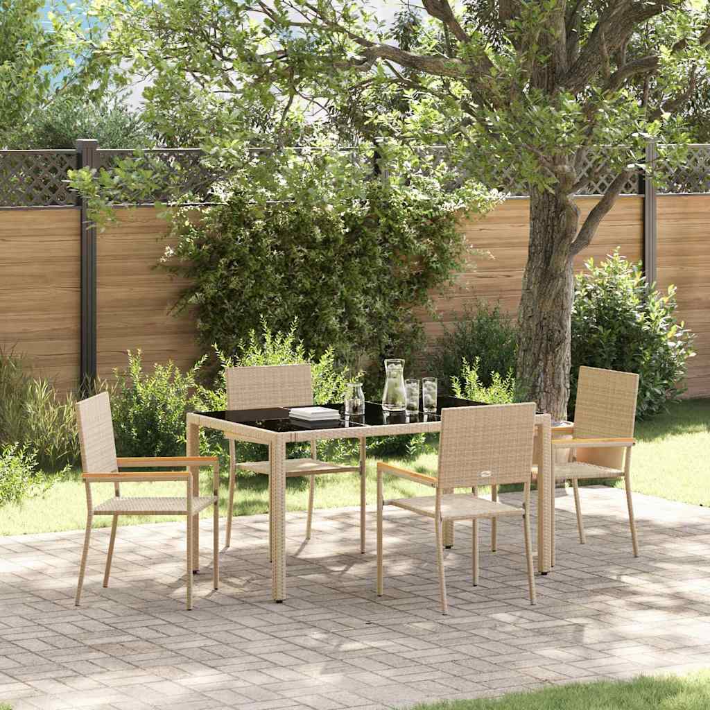 Tuin Eetset 3 Pcs 90 X 90 X 75 Cm Poly Rattan