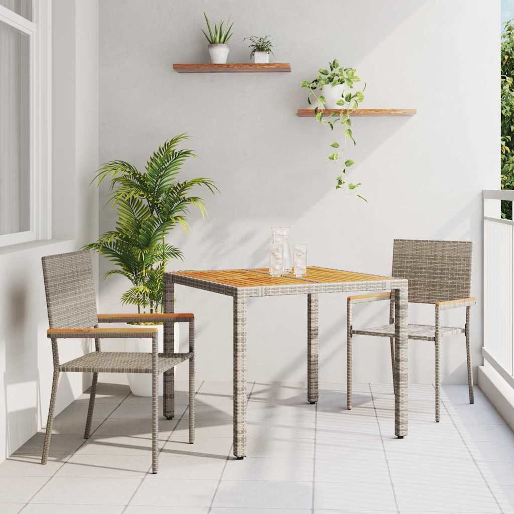 Tuin Eetset 3 Pcs 90 X 90 X 75 Cm Poly Rattan