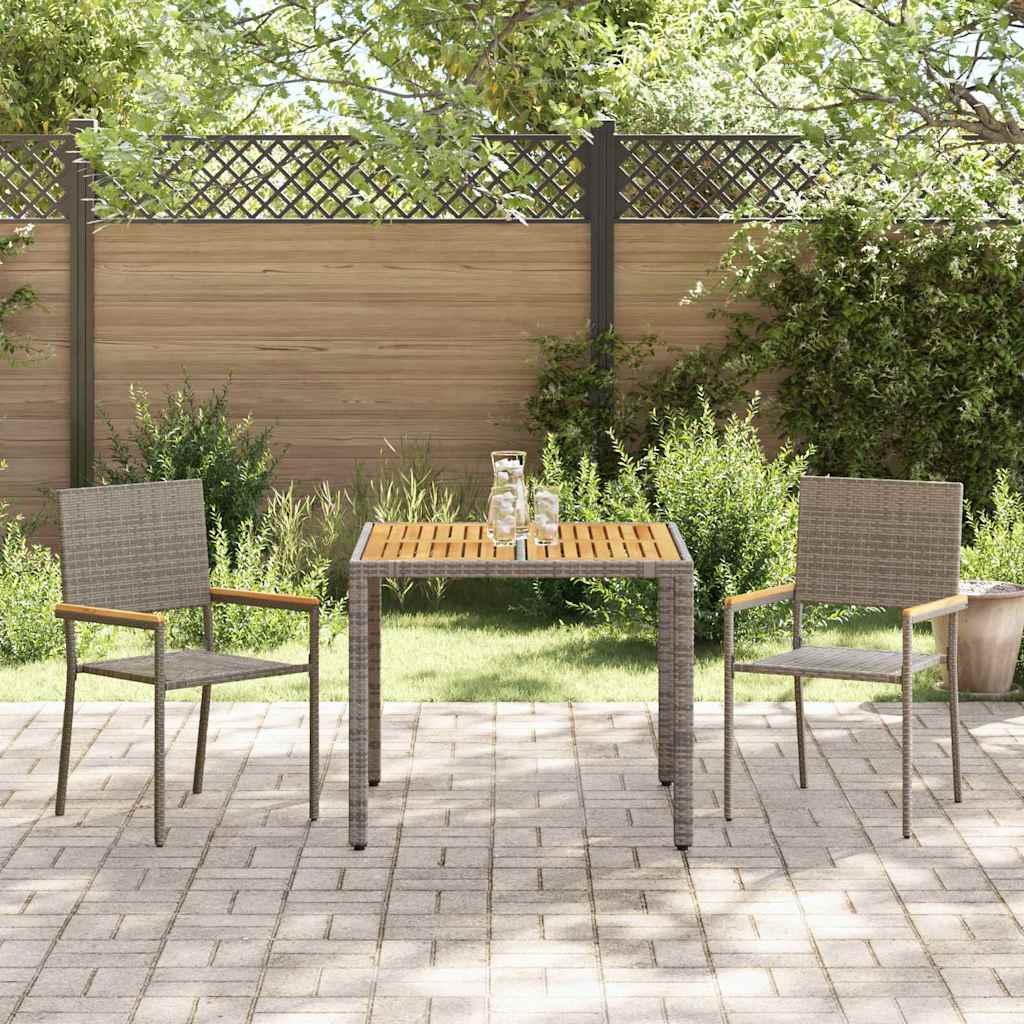 Tuin Eetset 3 Pcs 90 X 90 X 75 Cm Poly Rattan