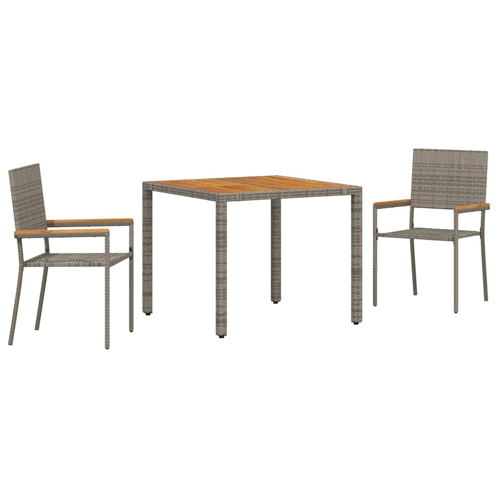 Tuin Eetset 3 Pcs 90 X 90 X 75 Cm Poly Rattan