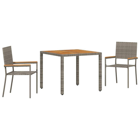 Tuin Eetset 3 Pcs 90 X 90 X 75 Cm Poly Rattan