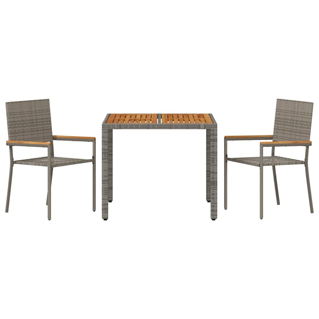 Tuin Eetset 3 Pcs 90 X 90 X 75 Cm Poly Rattan