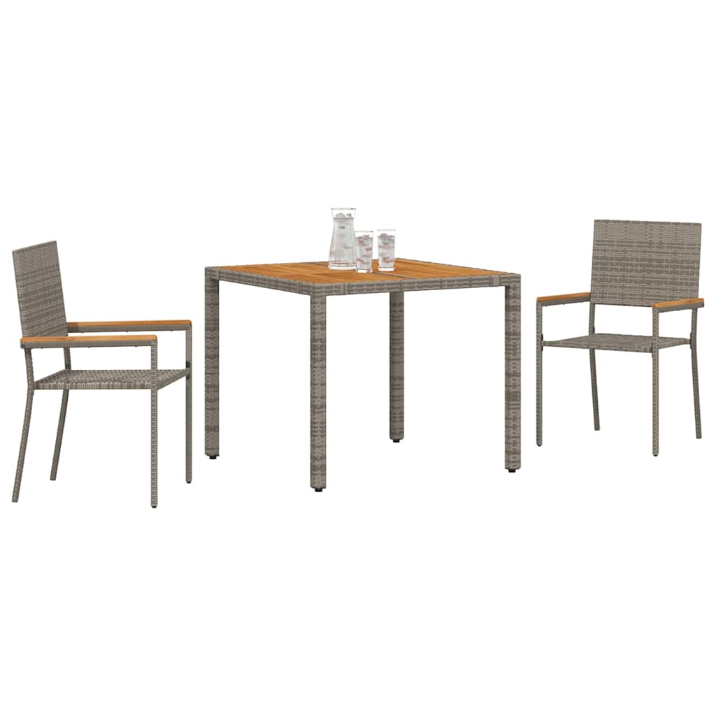 Tuin Eetset 3 Pcs 90 X 90 X 75 Cm Poly Rattan