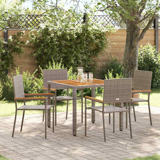 Tuin Eetset 5 Pcs 90 X 90 X 75 Cm Poly Rattan