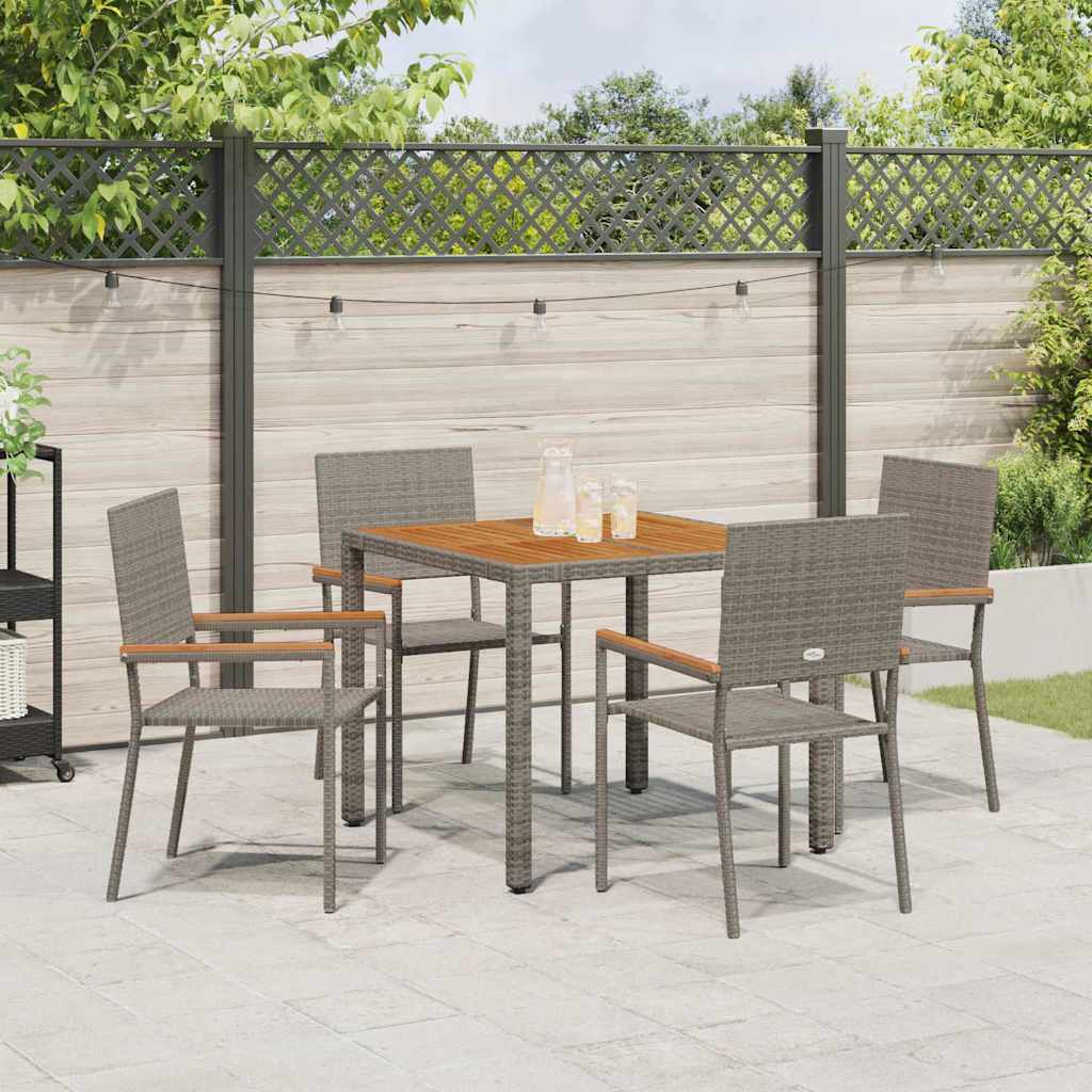 Tuin Eetset 5 Pcs 90 X 90 X 75 Cm Poly Rattan