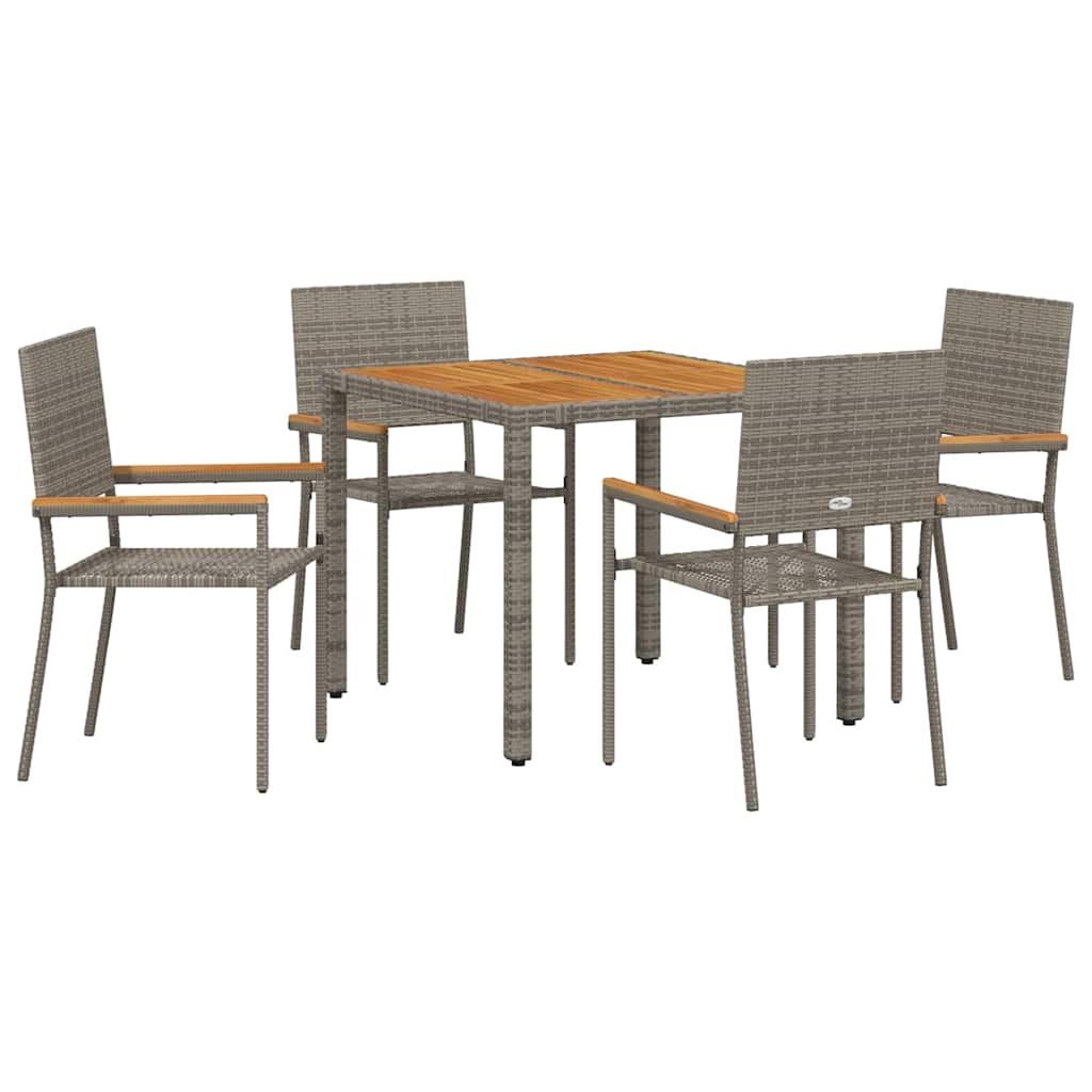 Tuin Eetset 5 Pcs 90 X 90 X 75 Cm Poly Rattan