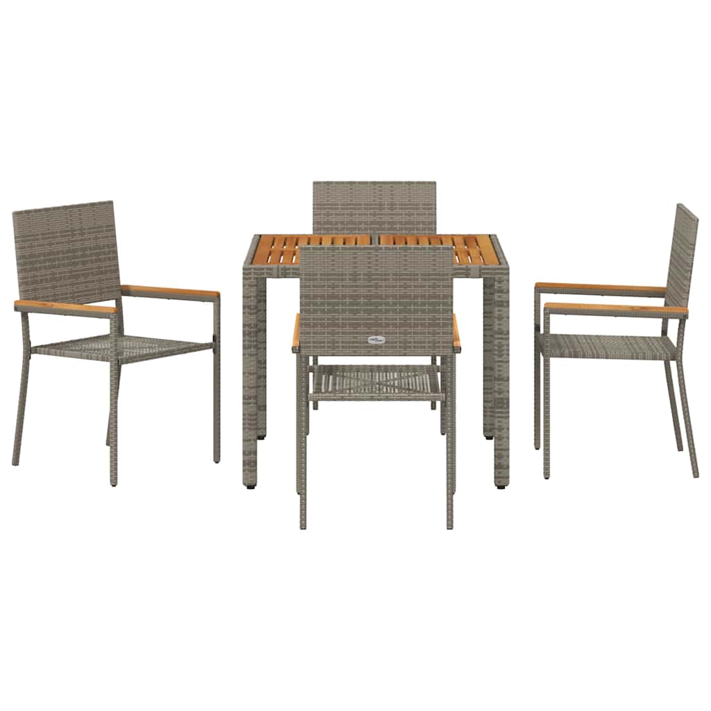 Tuin Eetset 5 Pcs 90 X 90 X 75 Cm Poly Rattan