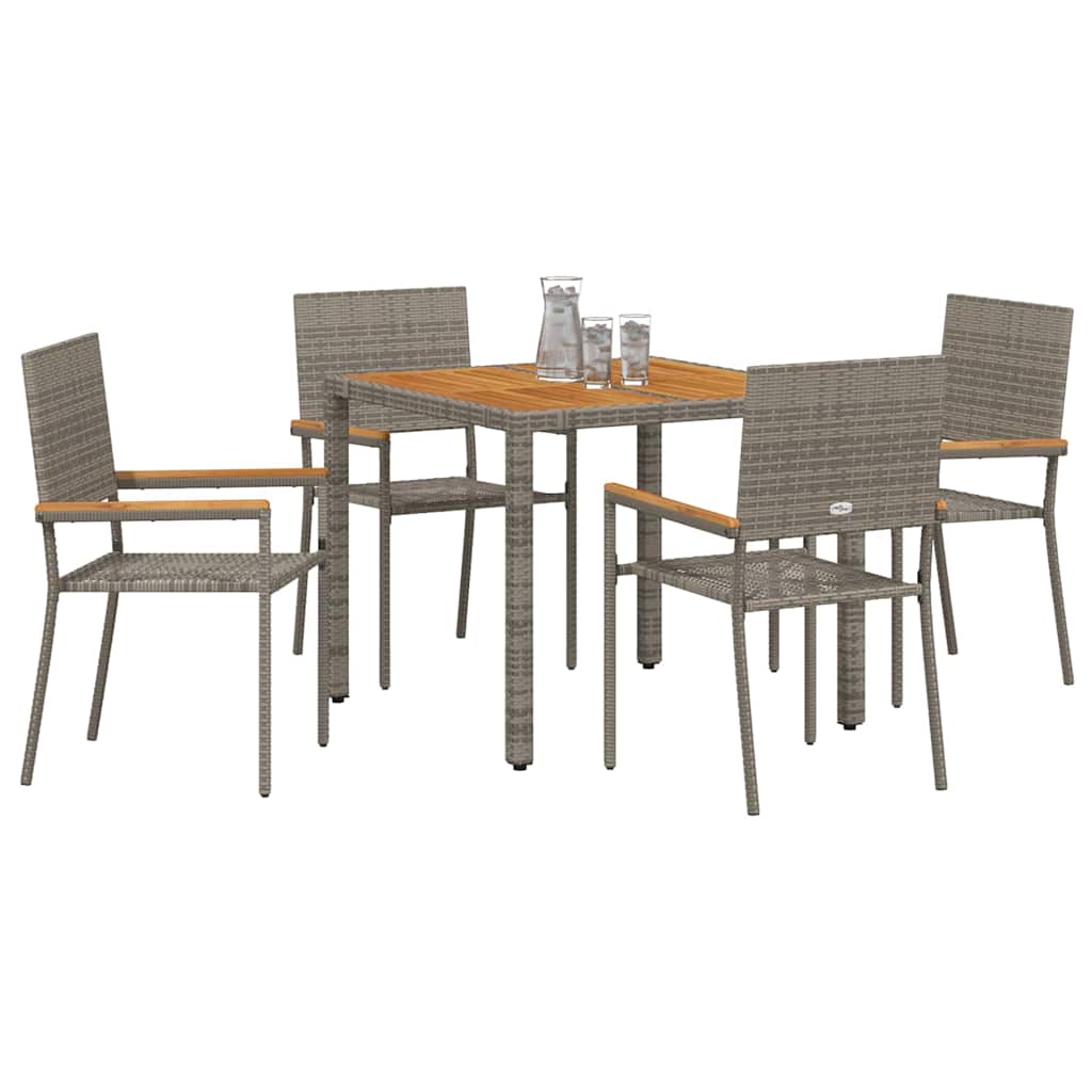Tuin Eetset 5 Pcs 90 X 90 X 75 Cm Poly Rattan