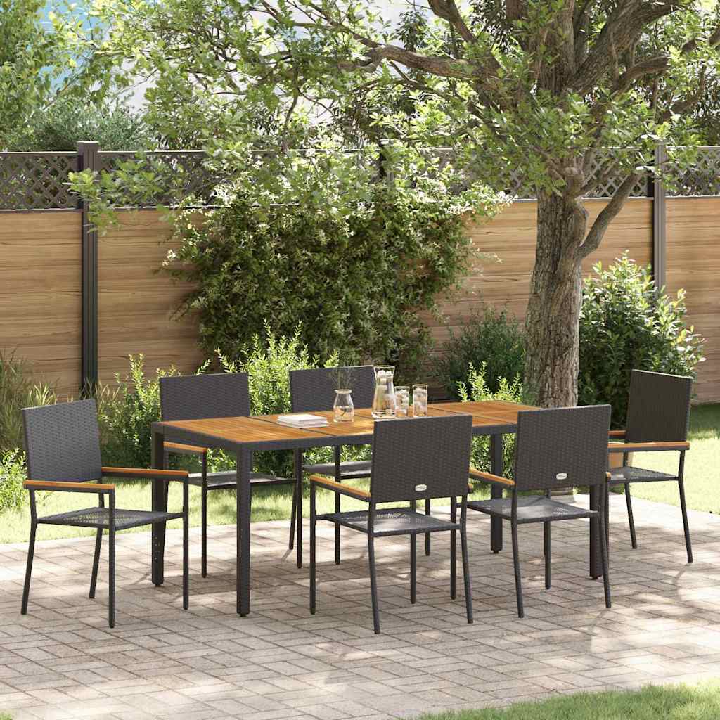 Tuin Eetset 7 Pcs 190 X 90 X 75 Cm Poly Rattan