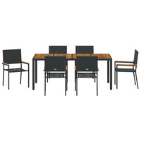 Tuin Eetset 7 Pcs 190 X 90 X 75 Cm Poly Rattan