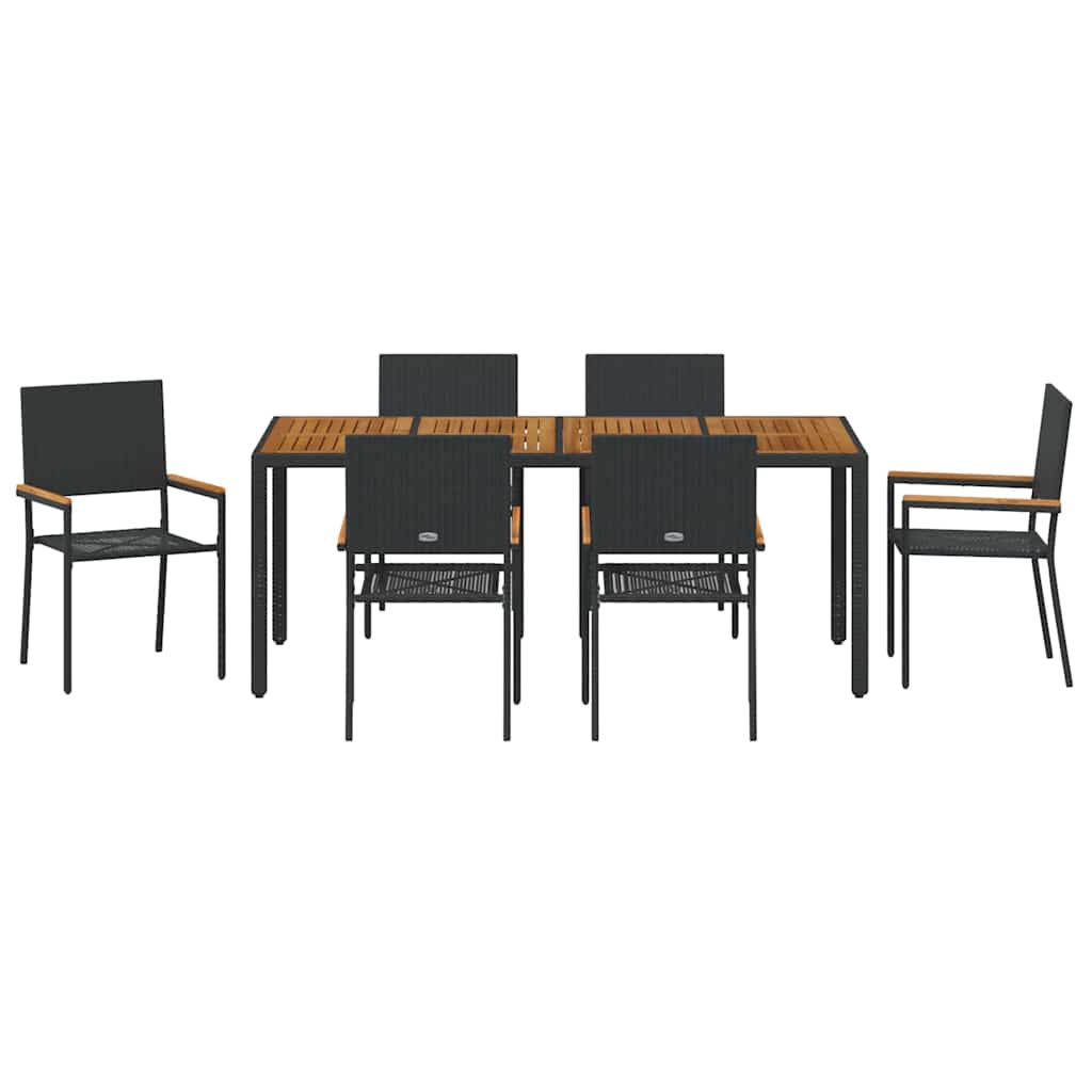 Tuin Eetset 7 Pcs 190 X 90 X 75 Cm Poly Rattan