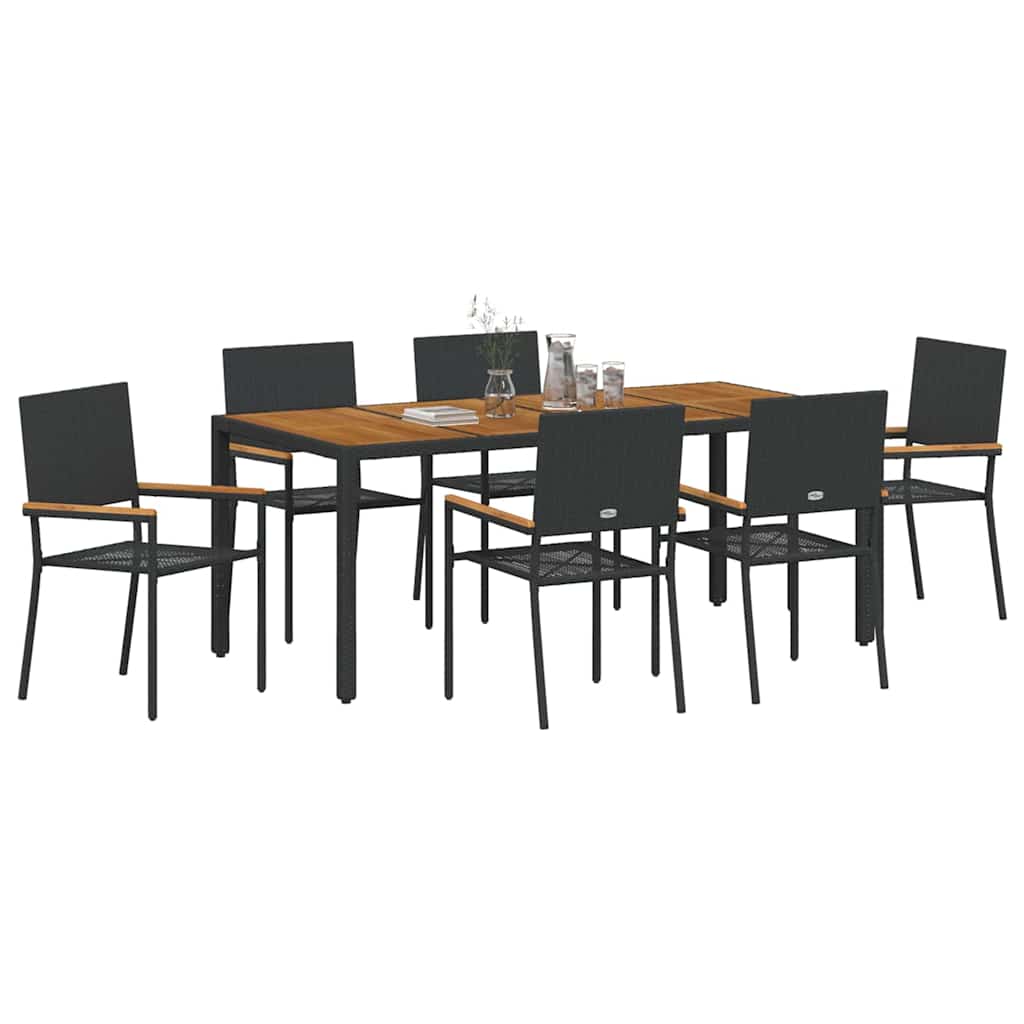 Tuin Eetset 7 Pcs 190 X 90 X 75 Cm Poly Rattan