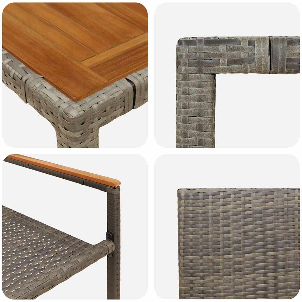 Tuin Eetset 7 Pcs 190 X 90 X 75 Cm Poly Rattan