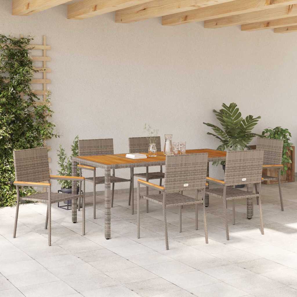 Tuin Eetset 7 Pcs 190 X 90 X 75 Cm Poly Rattan