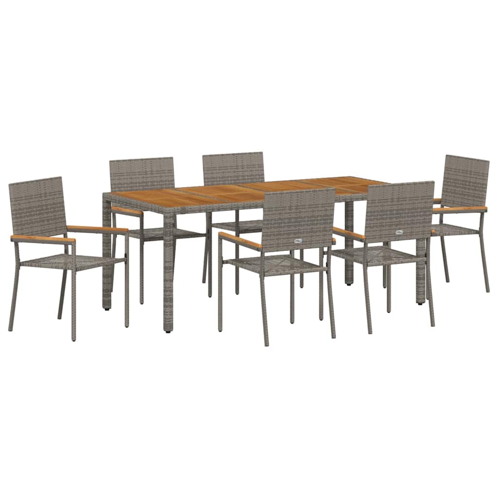Tuin Eetset 7 Pcs 190 X 90 X 75 Cm Poly Rattan