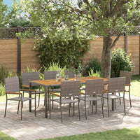 Tuin Eetset 9 Pcs 190 X 90 X 75 Cm Poly Rattan