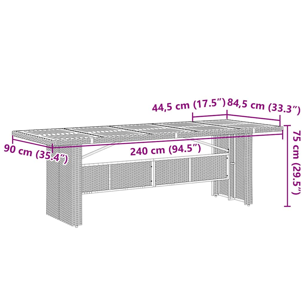 Tuin Eetset 9 Pcs Poly Riet