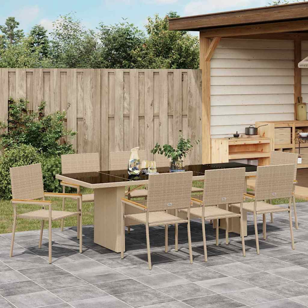 Tuin Eetset 9 Pcs Poly Riet