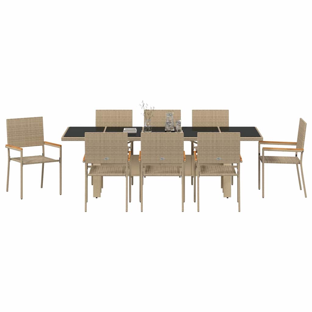 Tuin Eetset 9 Pcs Poly Riet